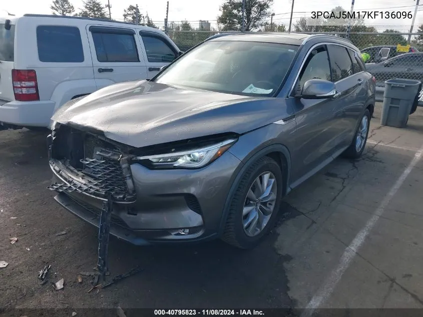 2019 Infiniti Qx50 Luxe VIN: 3PCAJ5M17KF136096 Lot: 40795823