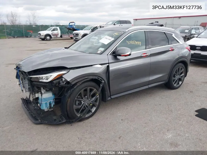 2019 Infiniti Qx50 Essential VIN: 3PCAJ5M33KF127736 Lot: 40817889