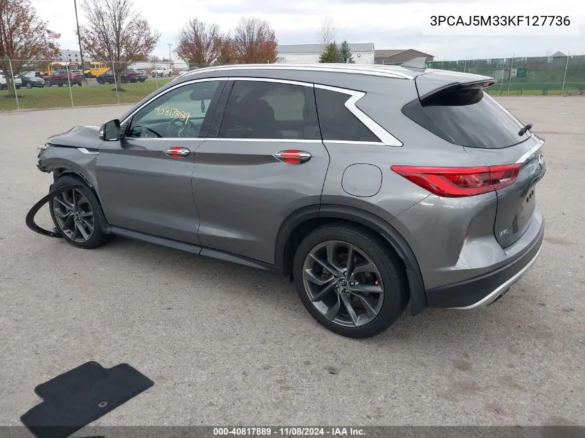 2019 Infiniti Qx50 Essential VIN: 3PCAJ5M33KF127736 Lot: 40817889