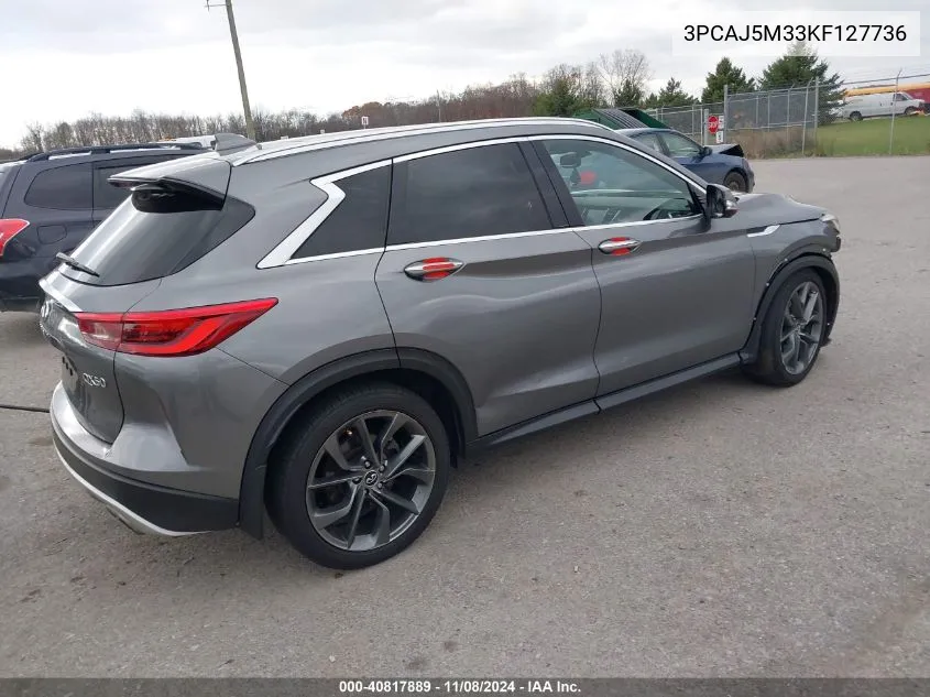 2019 Infiniti Qx50 Essential VIN: 3PCAJ5M33KF127736 Lot: 40817889