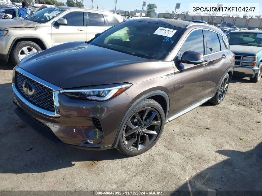 2019 Infiniti Qx50 Essential VIN: 3PCAJ5M17KF104247 Lot: 40847992