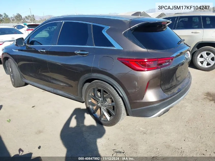 2019 Infiniti Qx50 Essential VIN: 3PCAJ5M17KF104247 Lot: 40847992