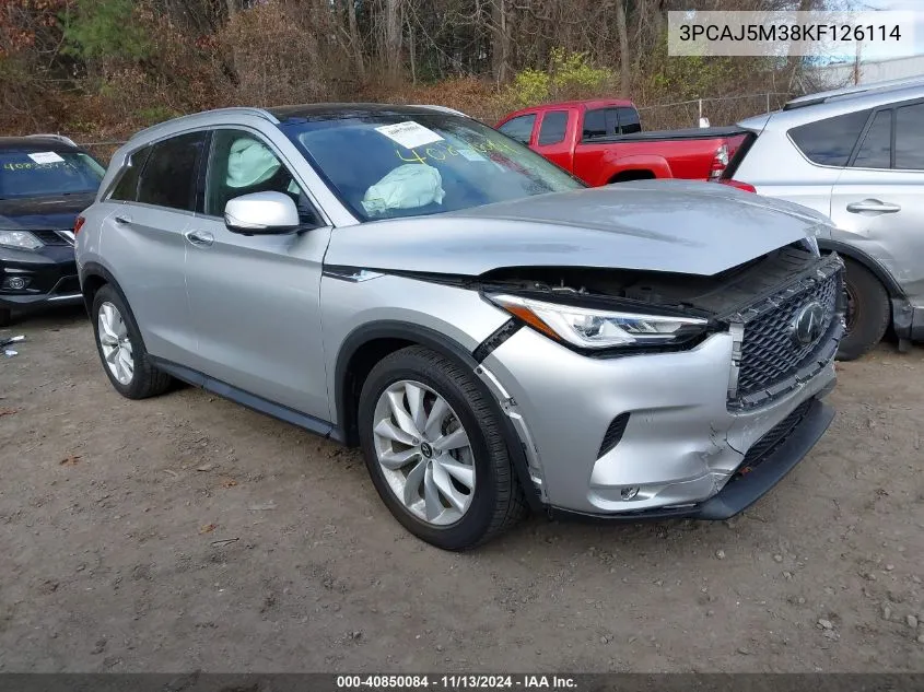 2019 Infiniti Qx50 Essential VIN: 3PCAJ5M38KF126114 Lot: 40850084