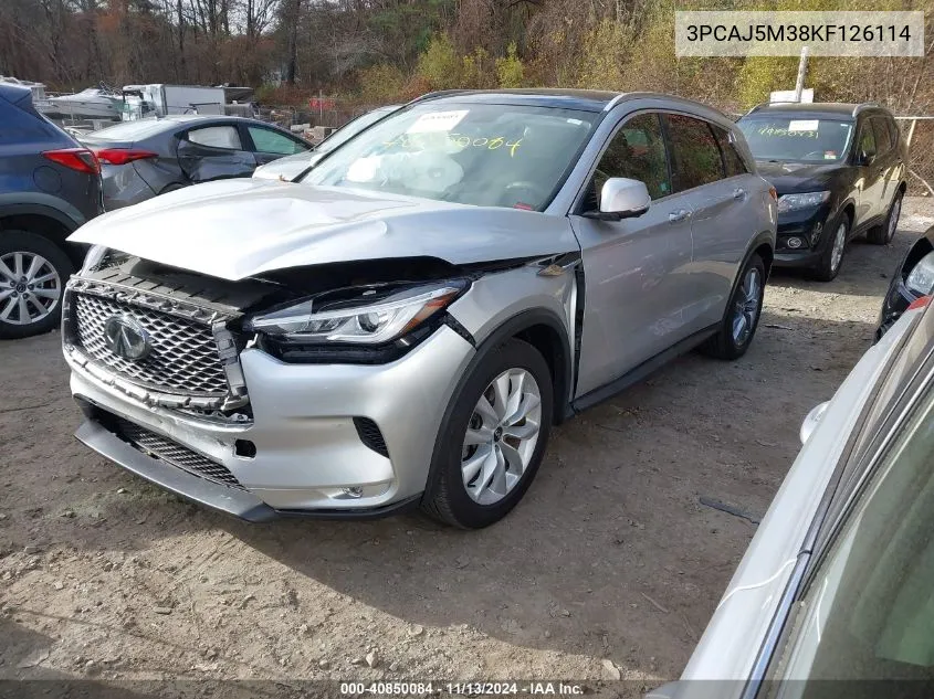 2019 Infiniti Qx50 Essential VIN: 3PCAJ5M38KF126114 Lot: 40850084