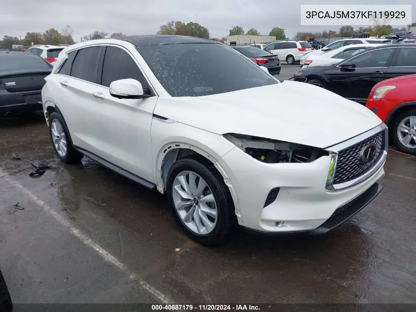 2019 Infiniti Qx50 Essential VIN: 3PCAJ5M37KF119929 Lot: 40887179