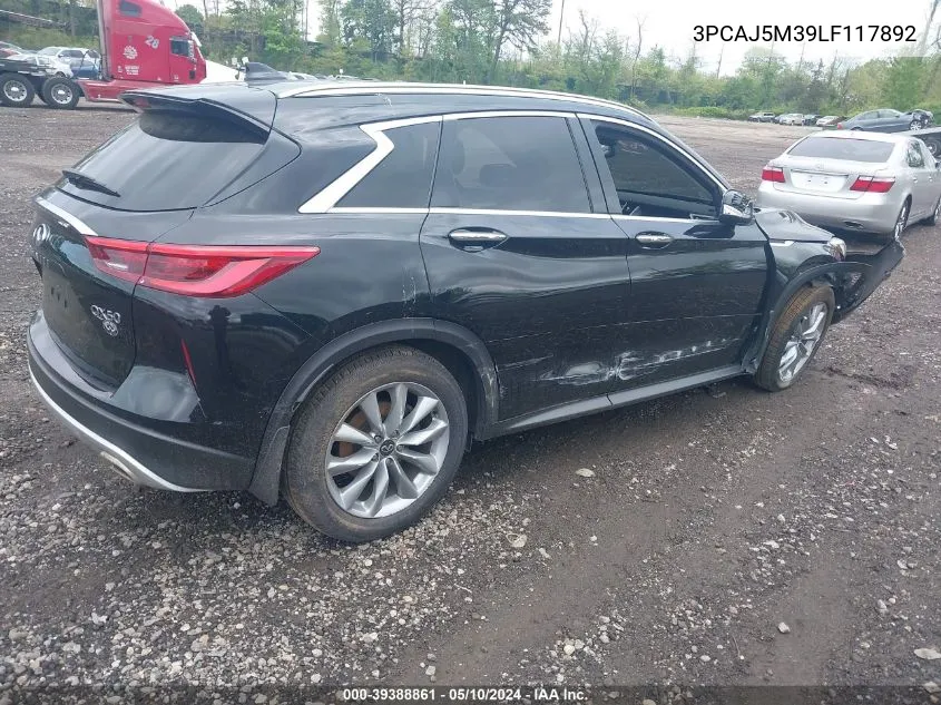 2020 Infiniti Qx50 Essential Awd VIN: 3PCAJ5M39LF117892 Lot: 39388861