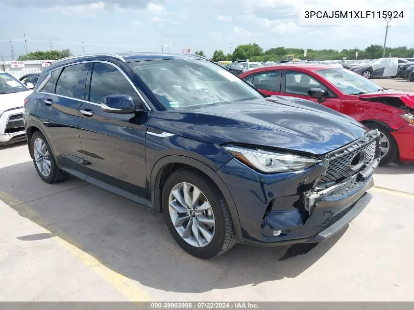 2020 Infiniti Qx50 Luxe VIN: 3PCAJ5M1XLF115924 Lot: 39903988