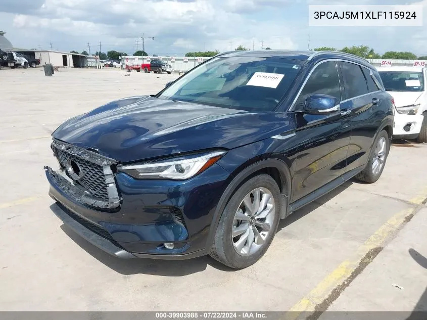 2020 Infiniti Qx50 Luxe VIN: 3PCAJ5M1XLF115924 Lot: 39903988