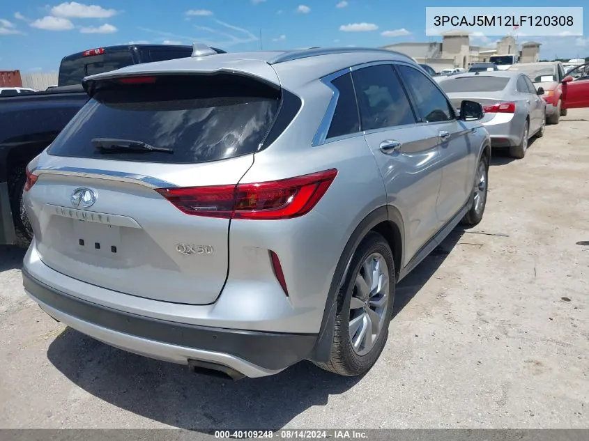 2020 Infiniti Qx50 Luxe VIN: 3PCAJ5M12LF120308 Lot: 40109248