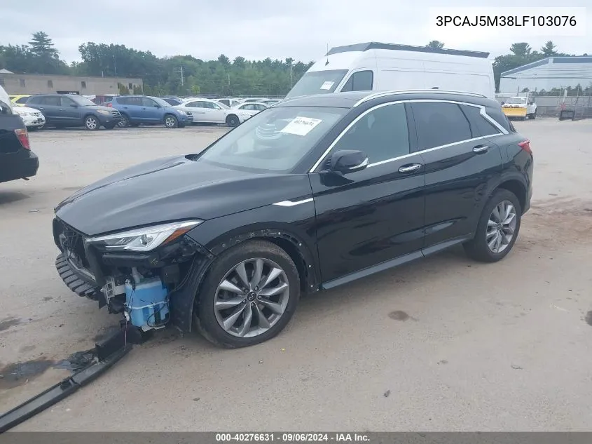 2020 Infiniti Qx50 Luxe Awd VIN: 3PCAJ5M38LF103076 Lot: 40276631