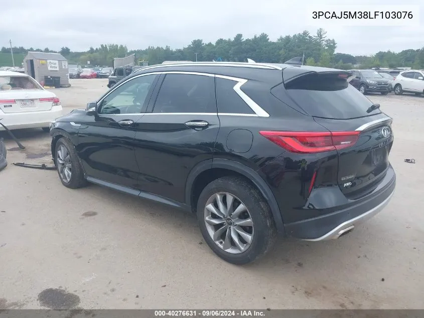 2020 Infiniti Qx50 Luxe Awd VIN: 3PCAJ5M38LF103076 Lot: 40276631