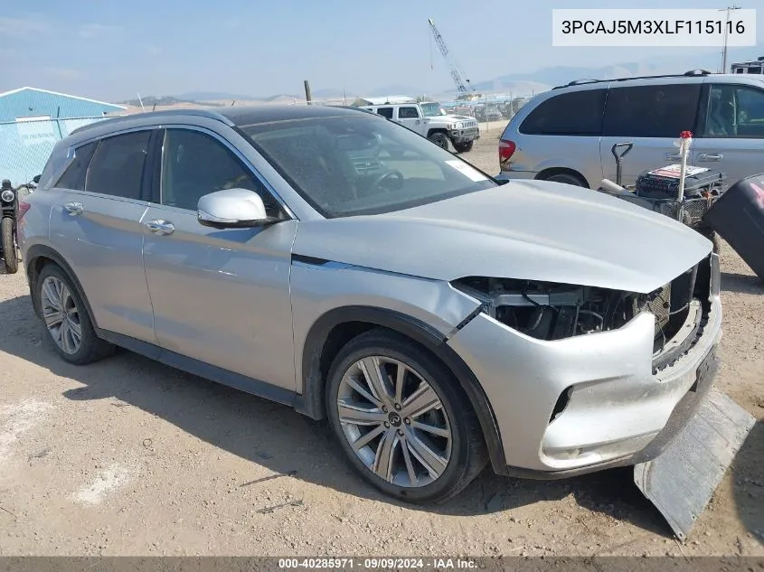 2020 Infiniti Qx50 Sensory Awd VIN: 3PCAJ5M3XLF115116 Lot: 40285971