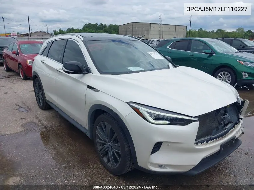 2020 Infiniti Qx50 Essential VIN: 3PCAJ5M17LF110227 Lot: 40324640