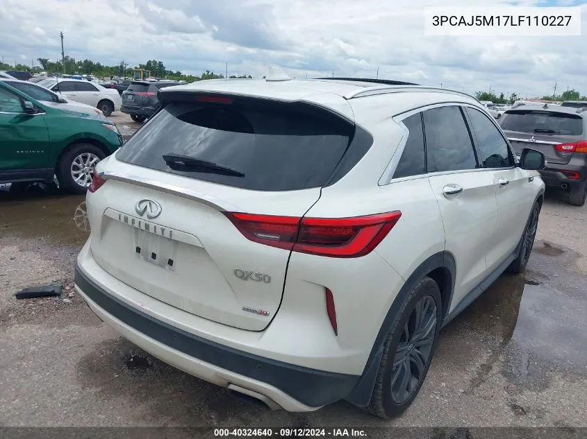 2020 Infiniti Qx50 Essential VIN: 3PCAJ5M17LF110227 Lot: 40324640