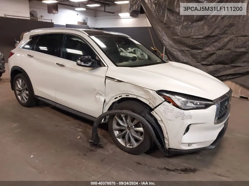 2020 Infiniti Qx50 Pure/Luxe/Essential/Sensory/Autograph VIN: 3PCAJ5M31LF111200 Lot: 40378570