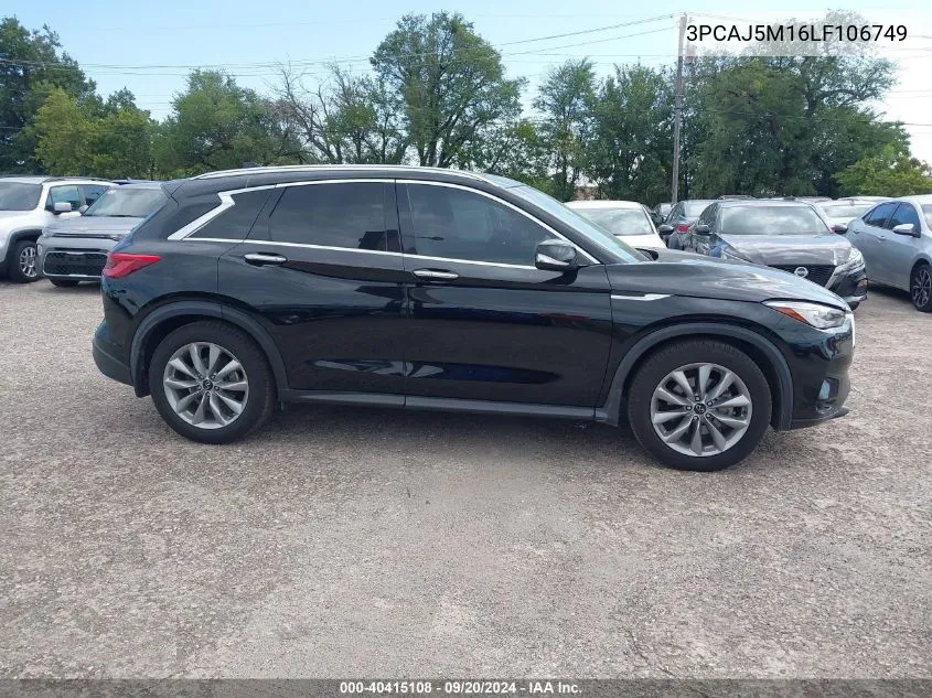 2020 Infiniti Qx50 Luxe VIN: 3PCAJ5M16LF106749 Lot: 40415108