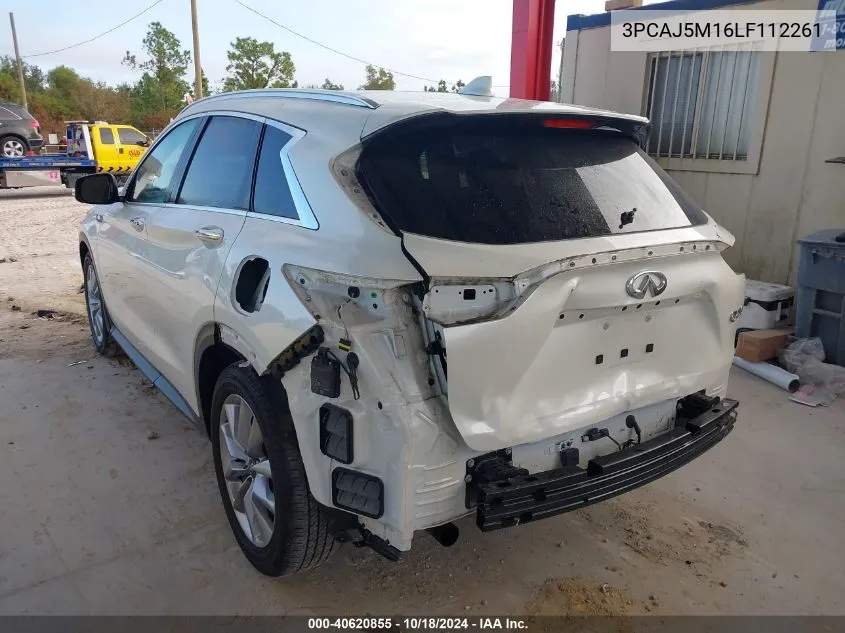 2020 Infiniti Qx50 Luxe VIN: 3PCAJ5M16LF112261 Lot: 40620855