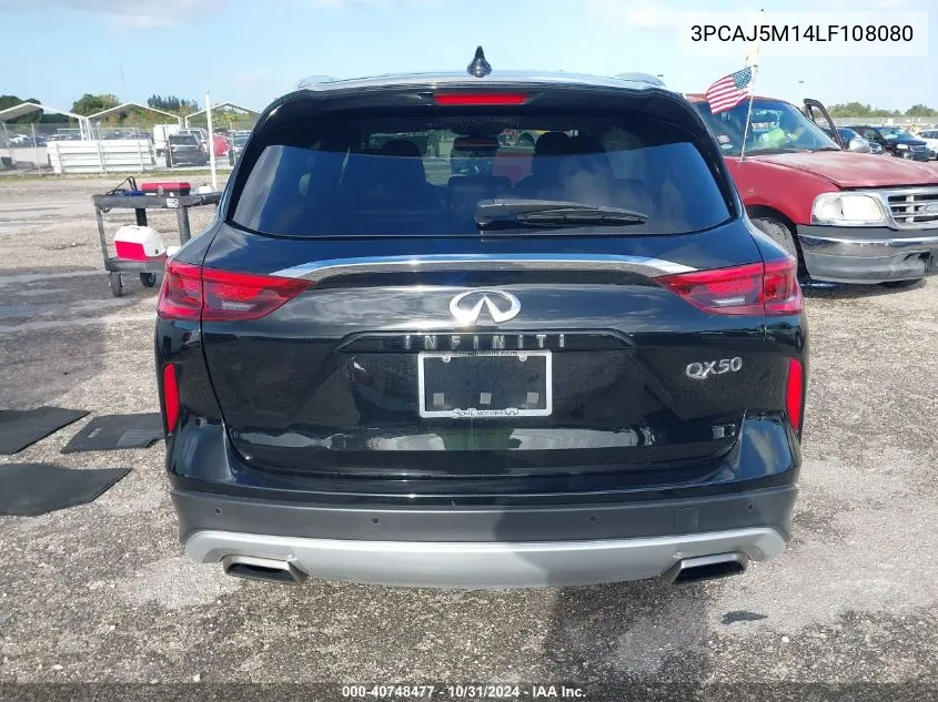 2020 Infiniti Qx50 Luxe VIN: 3PCAJ5M14LF108080 Lot: 40748477