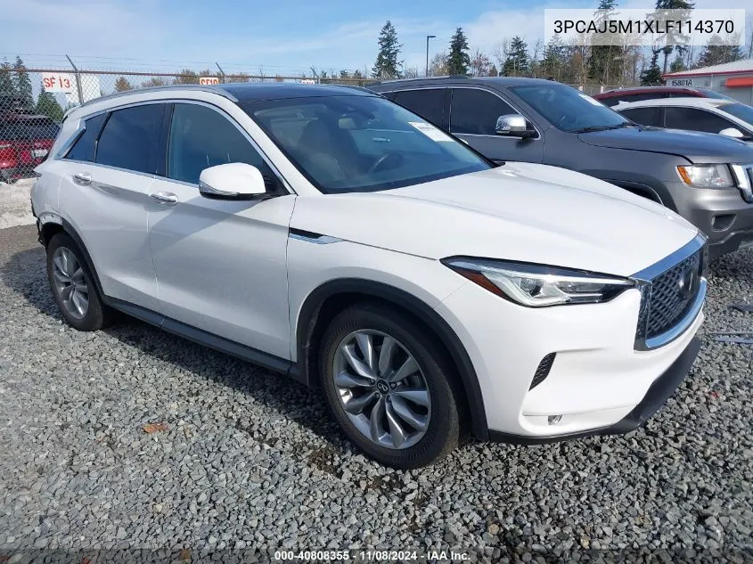 2020 Infiniti Qx50 Luxe VIN: 3PCAJ5M1XLF114370 Lot: 40808355