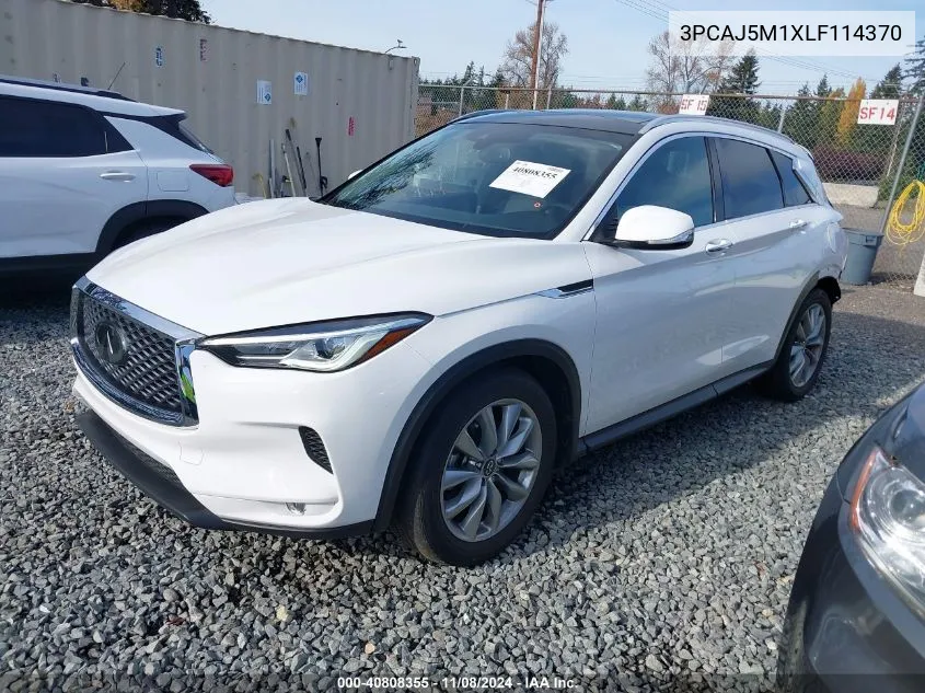 2020 Infiniti Qx50 Luxe VIN: 3PCAJ5M1XLF114370 Lot: 40808355