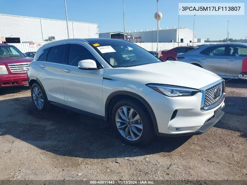 2020 Infiniti Qx50 Luxe VIN: 3PCAJ5M17LF113807 Lot: 40811443