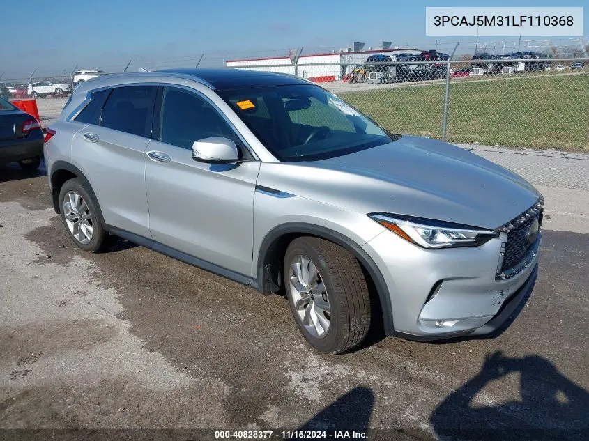 2020 Infiniti Qx50 Luxe Awd VIN: 3PCAJ5M31LF110368 Lot: 40828377