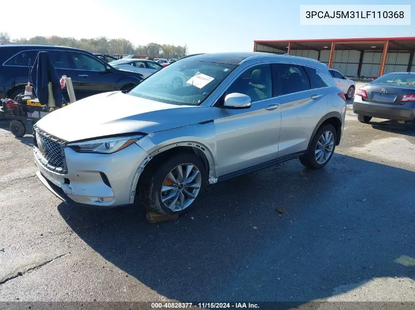 2020 Infiniti Qx50 Luxe Awd VIN: 3PCAJ5M31LF110368 Lot: 40828377