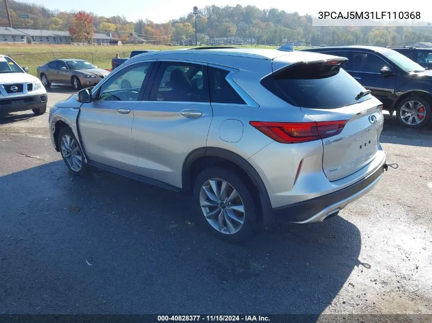 2020 Infiniti Qx50 Luxe Awd VIN: 3PCAJ5M31LF110368 Lot: 40828377