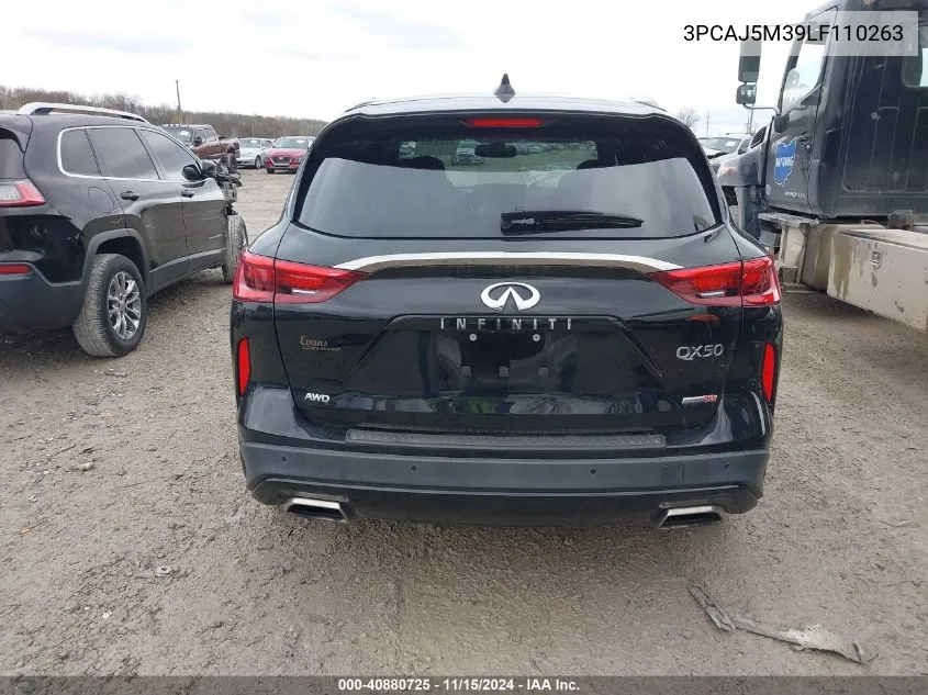 2020 Infiniti Qx50 Essential Awd VIN: 3PCAJ5M39LF110263 Lot: 40880725