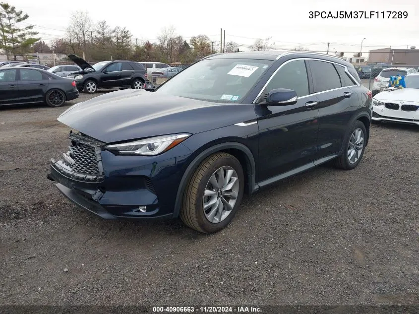 2020 Infiniti Qx50 Luxe Awd VIN: 3PCAJ5M37LF117289 Lot: 40906663