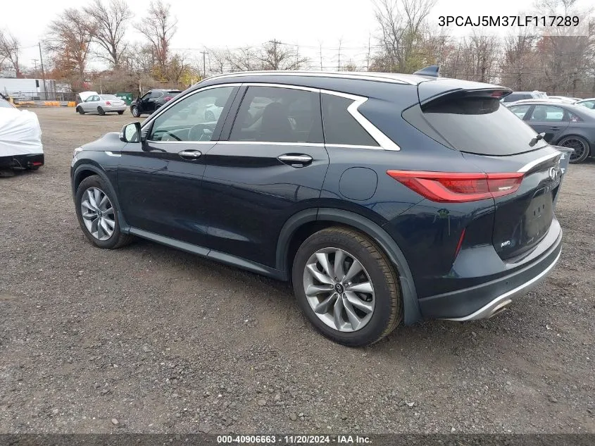 2020 Infiniti Qx50 Luxe Awd VIN: 3PCAJ5M37LF117289 Lot: 40906663