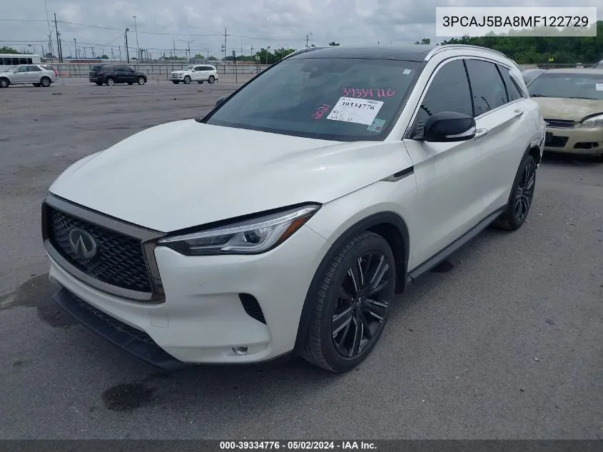 3PCAJ5BA8MF122729 2021 Infiniti Qx50 Luxe