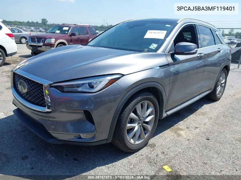 3PCAJ5BA3MF119401 2021 Infiniti Qx50 Luxe