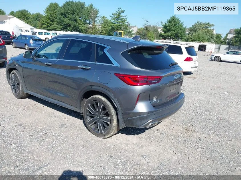 3PCAJ5BB2MF119365 2021 Infiniti Qx50 Luxe Awd