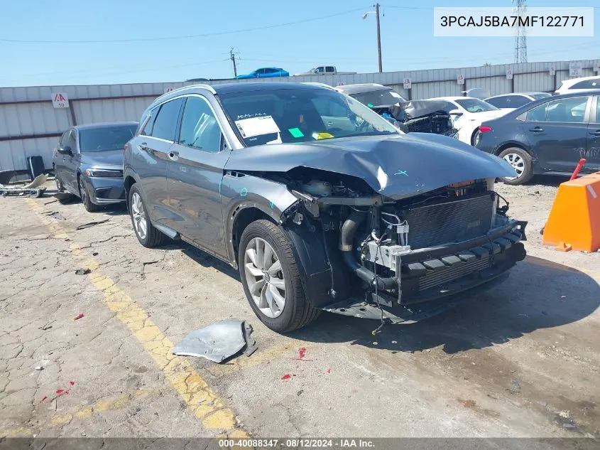 2021 Infiniti Qx50 Luxe VIN: 3PCAJ5BA7MF122771 Lot: 40088347