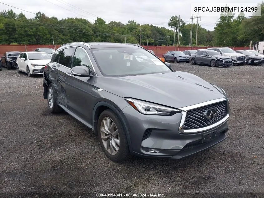 2021 Infiniti Qx50 Luxe Awd VIN: 3PCAJ5BB7MF124299 Lot: 40194341