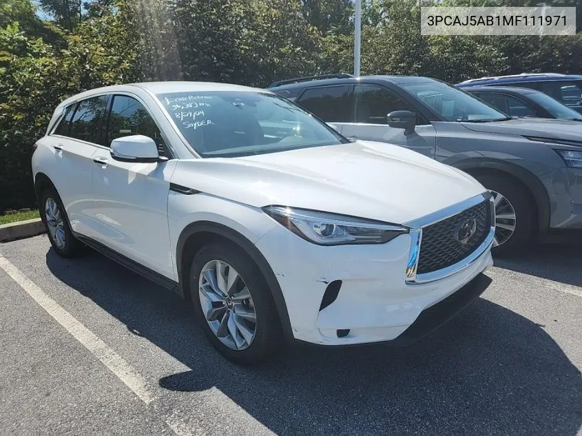 2021 Infiniti Qx50 Pure VIN: 3PCAJ5AB1MF111971 Lot: 40304510