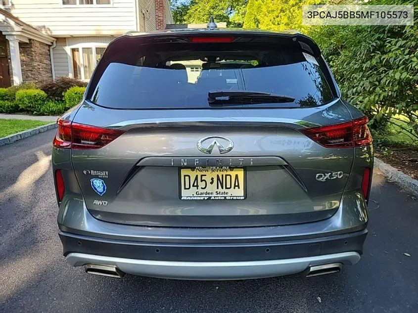 2021 Infiniti Qx50 Luxe VIN: 3PCAJ5BB5MF105573 Lot: 40304542