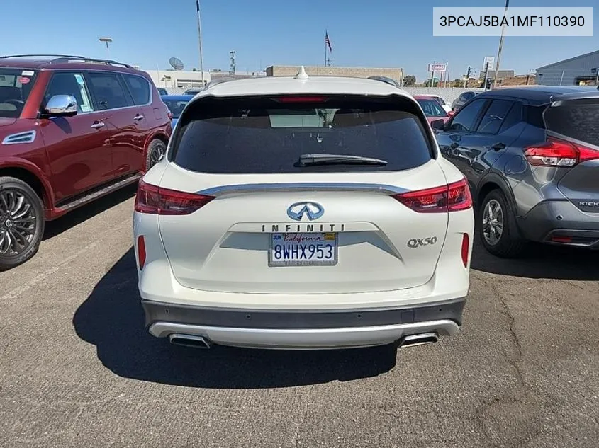 2021 Infiniti Qx50 Luxe VIN: 3PCAJ5BA1MF110390 Lot: 40304575