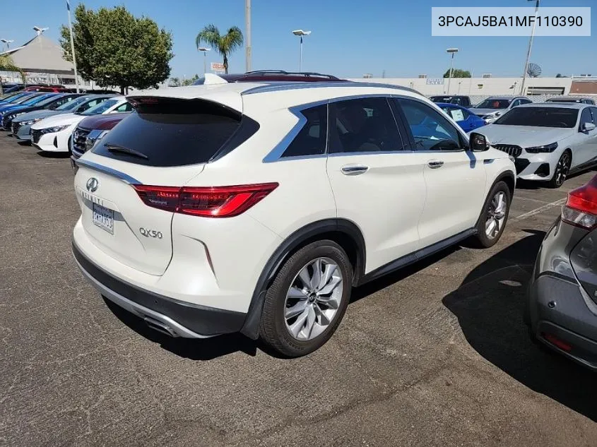 2021 Infiniti Qx50 Luxe VIN: 3PCAJ5BA1MF110390 Lot: 40304575