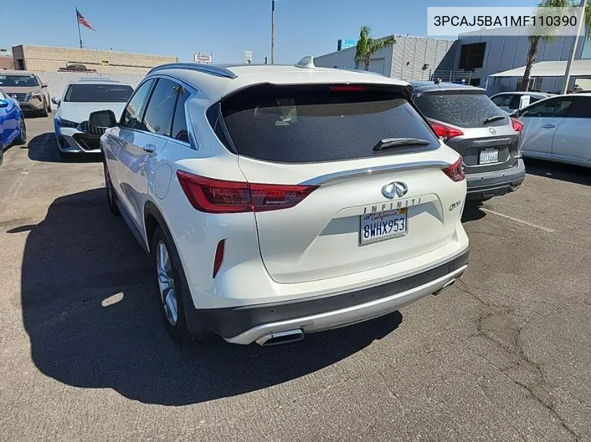 2021 Infiniti Qx50 Luxe VIN: 3PCAJ5BA1MF110390 Lot: 40304575