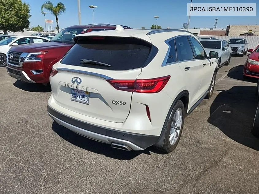 2021 Infiniti Qx50 Luxe VIN: 3PCAJ5BA1MF110390 Lot: 40304575