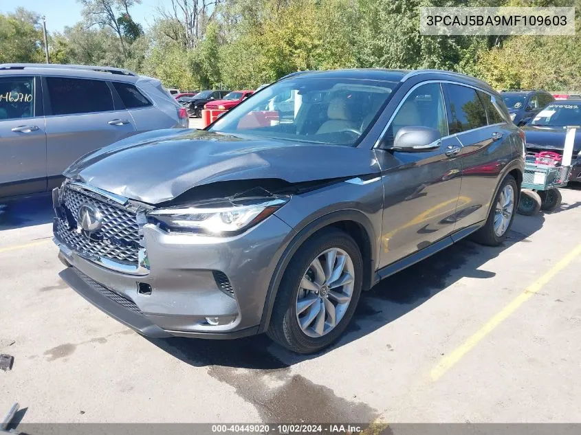 2021 Infiniti Qx50 Luxe VIN: 3PCAJ5BA9MF109603 Lot: 40449020