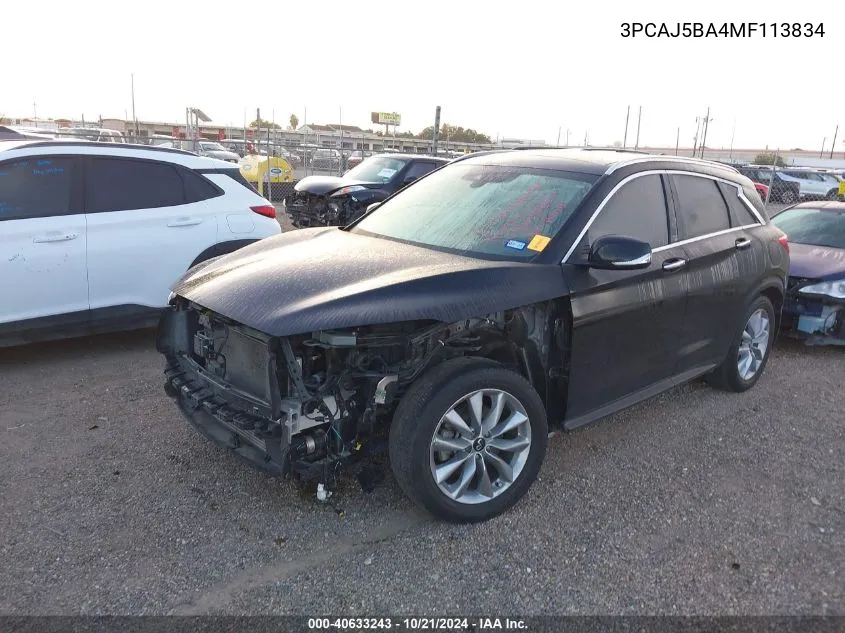 3PCAJ5BA4MF113834 2021 Infiniti Qx50 Luxe