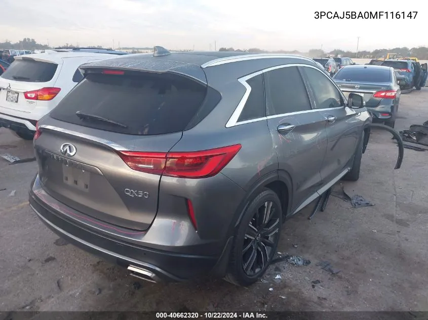 3PCAJ5BA0MF116147 2021 Infiniti Qx50 Luxe