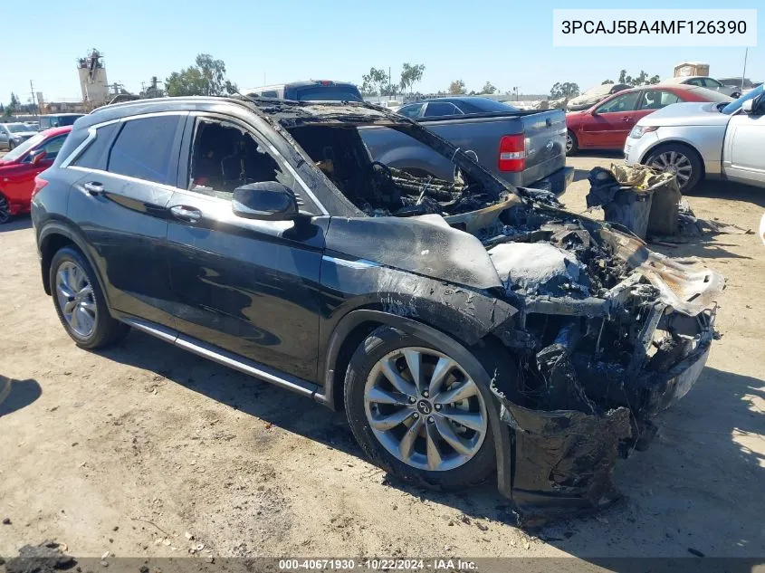 2021 Infiniti Qx50 Luxe VIN: 3PCAJ5BA4MF126390 Lot: 40671930