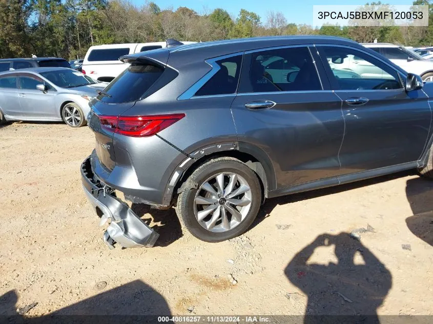 2021 Infiniti Qx50 Luxe Awd VIN: 3PCAJ5BBXMF120053 Lot: 40816257