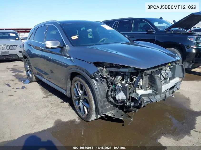 2021 Infiniti Qx50 Autograph Awd VIN: 3PCAJ5DB0MF121029 Lot: 40876953