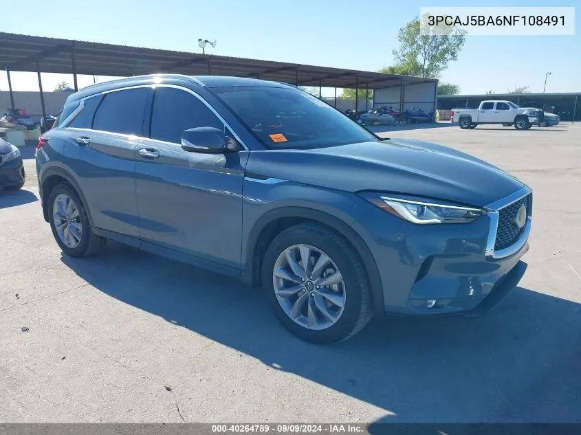 3PCAJ5BA6NF108491 2022 Infiniti Qx50 Luxe