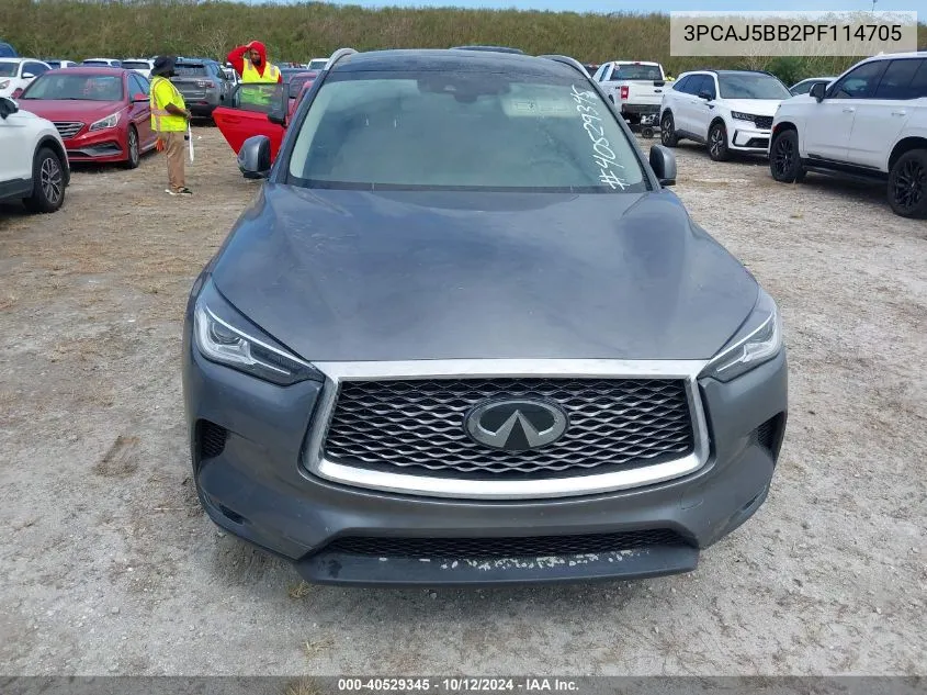 2023 Infiniti Qx50 Luxe Awd VIN: 3PCAJ5BB2PF114705 Lot: 40529345